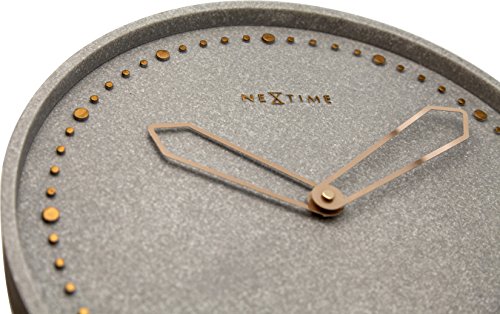 NeXtime Reloj de pared "CROSS", muy silencioso, polyresin / metal, gris, redondo, ø 35 cm