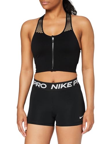 Nike W NP 365 Short 3" Shorts, Womens, Black/(White), Large