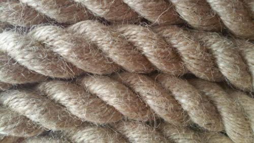 NiroSport Cuerda de cáñamo de 30 mm de diámetro 05 7 m de longitud cuerda de yute trenzada cuerda de yute gruesa como decoración cuerda para rascador cuerda de jardín con elemento de fijación