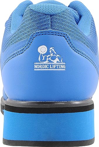Nordic Lifting Zapatillas de Powerlifting para Entrenamientos Pesados - Las Mejores Zapatillas para Sentadillas y Levantamiento de Pesas para Hombre - MEGIN (Azul, 9)