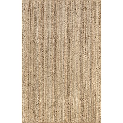 nuLOOM Rigo Alfombra de yute, tejida a mano, estilo rústico, 90 x 150 cm