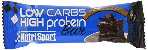 NUTRISPORT – Barritas Proteína Low Carbs | Suplementos Deportivos | Proteínas para masa muscular con Fibra | Energy Protein Bar | Recuperador Muscular | Sabor Brownie | 16 unidades