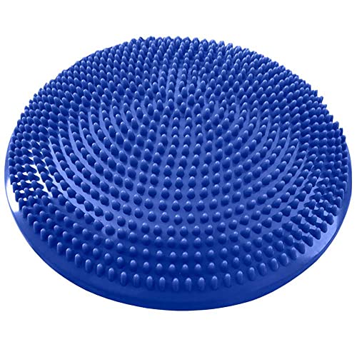 OcioDual Cojín Hinchable Azul Disco con Bomba Goma PVC para Fitness Yoga Pilates Coordinación Rehabilitación Equilibrio
