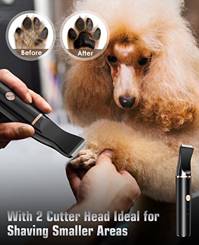 oneisall Kit de Premium 2 en 1 Maquina Cortar Pelo Perros, IPX7 impermeable Maquina de Cortar Pelo para Perros y Cortapelos para Patas de Perros