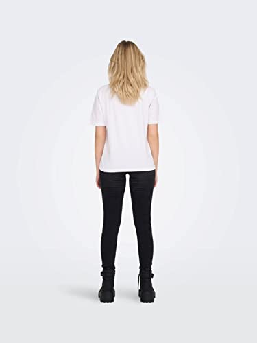 ONLY Onlonly S/S tee Jrs Noos-Camiseta de Manga Corta Top, Blanco, L para Mujer