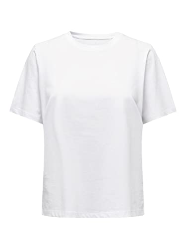 ONLY Onlonly S/S tee Jrs Noos-Camiseta de Manga Corta Top, Blanco, L para Mujer
