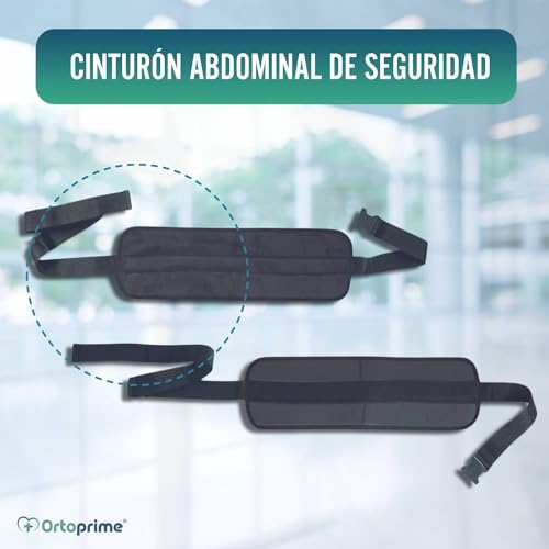 OrtoPrime Cinturón Abdominal de Seguridad Confort para Silla de Ruedas o Silla Geriátrica - Alta Protección Anti-Caídas (Talla Universal Ajustable)