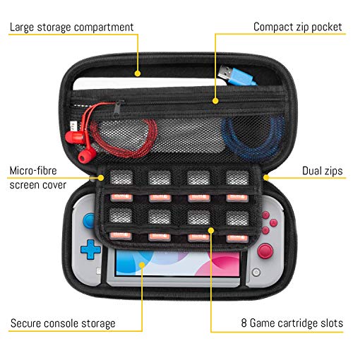 Orzly Funda para Nintendo Switch Lite – Estuche Protector rigida, para Llevar Nueva Switch Lite Consola (2019) y Sus Juegos y Accesorios - Turquesa BLU
