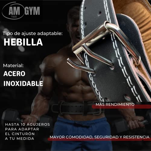 [Pack] Cinturón Lumbar Gimnasio Acolchado Ajustable + Straps Powerlifting + Shaker Proteína - Correas de Levantamiento de Pesas, Musculación, Fitness Gym I Am Gym (95, L)