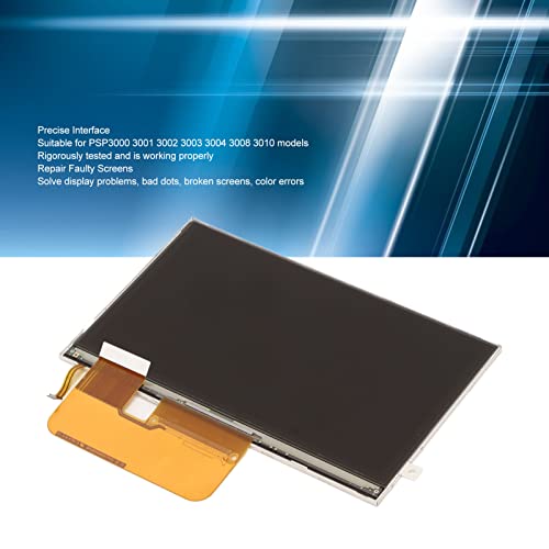 Pantalla LCD de Consola de Juegos para PSP 3000 3001 3002 3003 3004 3008 3010, Interfaz Precisa, Pantalla LCD de Repuesto Hecha Profesionalmente, Material de Vidrio Anticorrosión