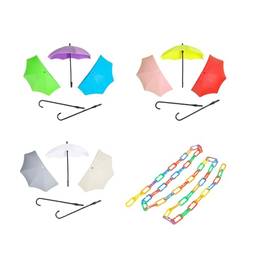 Paquete de 3 Plataformas de Salto Planeador de azúcar, Cadena de Escalada, Juguete de Entrenamiento Autoadhesivo, Forma de Paraguas de Color Brillante para Pared