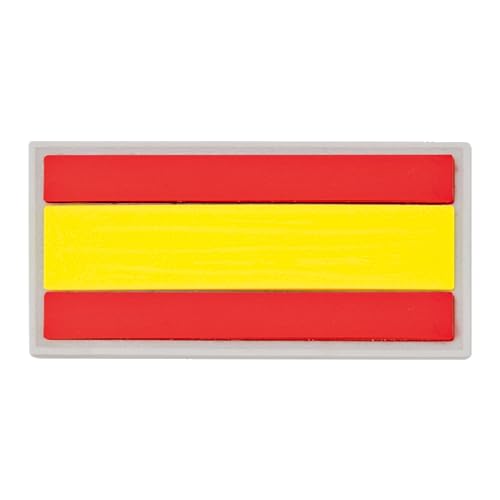 Parche bandera de España en goma con velcro - mide 6 x 3 cms. – pesa 5.00 grs. Color – resistente y lavable.