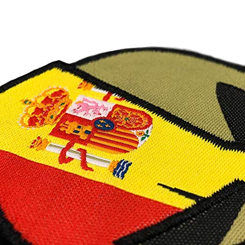 Parche Espartano Bordado Español - Bandera España - Parche España - Parches Mochila - Táctico Militar - 8,55 x 5,4 cm