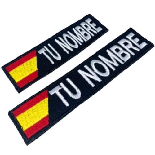 Parche personalizado con bandera de España y nombre, para mochila de crossfit, uniforme o equipo de caza