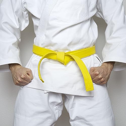 PATIKIL Taekwondo Coloreado Clasificación Cinturón 1.5" x7.8 Pies 2.4m, Poliéster Marciales Artes Judo Karate Cinturón para Entrenador Enseñanza Práctica, Amarillo