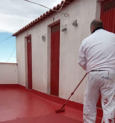 PECTRO Pintura impermeabilizante terrazas antigoteras 20 KG - Resistente a filtraciones de agua cubriendo grietas - Elástica y antihumedad - Colores (20 KG, Gris)
