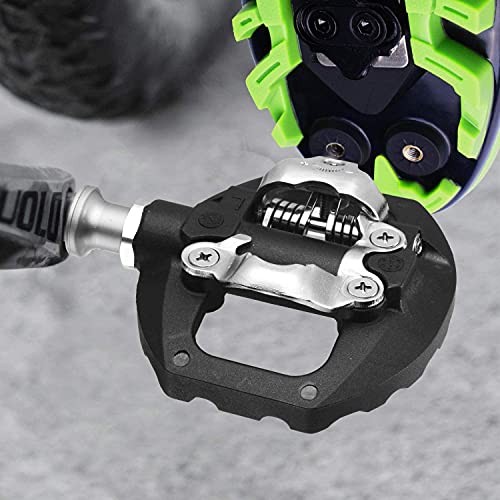 Pedales Mixtos MTB compatibles con Shimano SPD automáticos - Pedales Bicicleta con Calas, 3 Rodamientos Sellados, Fibra de Nailon Ligera, para Montaña Carretera BMX, Eje 9/16" M21L