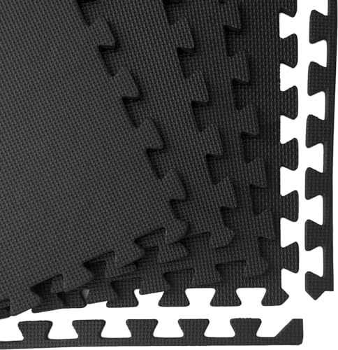 PERPETUAL Puzzle para Suelo de Gimnasio (30 x 30 cm) (30 x 30 cm, Negro)