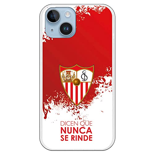 Personalaizer Funda Original Compatible con iPhone 14 Pluscon diseño de Sevilla Dicen Que Nunca se Rinde Mancha roja SS18-19