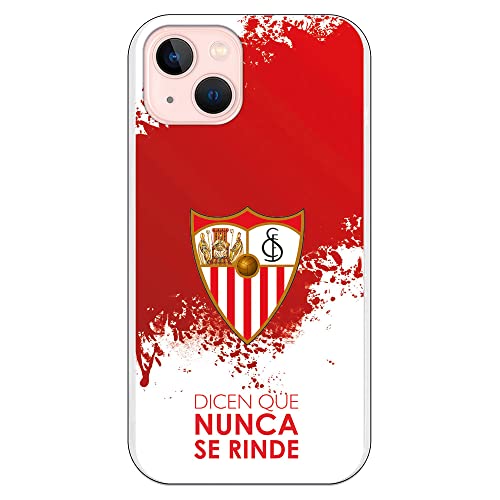 Personalaizer Funda Original Compatible con iPhone 14con diseño de Sevilla Dicen Que Nunca se Rinde Mancha roja SS18-19