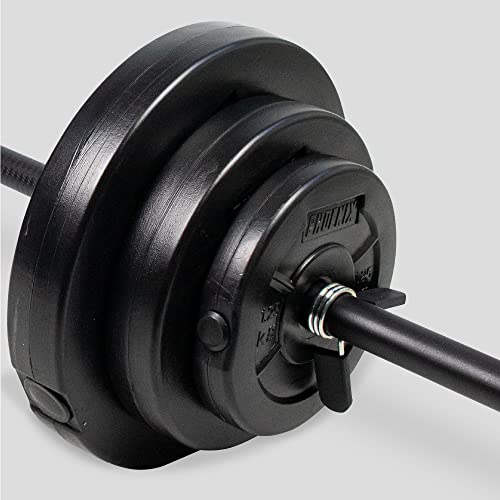 Phoenix Fitness RY1426 - Juego de pesas de 20 kg, ajustable, para hombres y mujeres, barra moleteada, barra de conexión para gimnasio en casa, entrenamiento