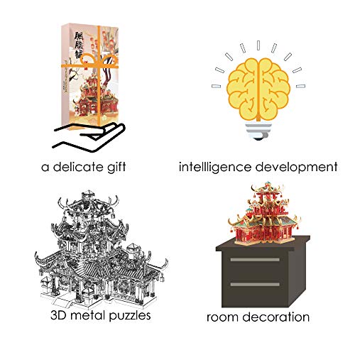 Piececool Puzzle 3D Maqueta Metal, Cultura Arquitectónica Puzzles 3D Maquetas para Montar, Maquetas para Construir Adultos y Adolescentes, Tienda de Belleza