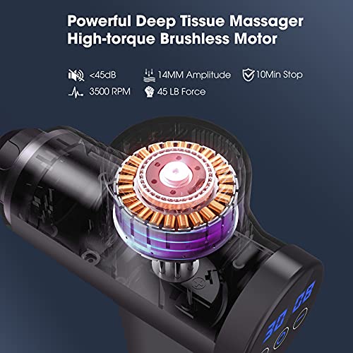 Pistola de masaje muscular Cotsoco, pistola de masaje de tejido profundo profesional de 30 velocidades para aliviar el dolor, masajeador muscular de percusión súper silencioso