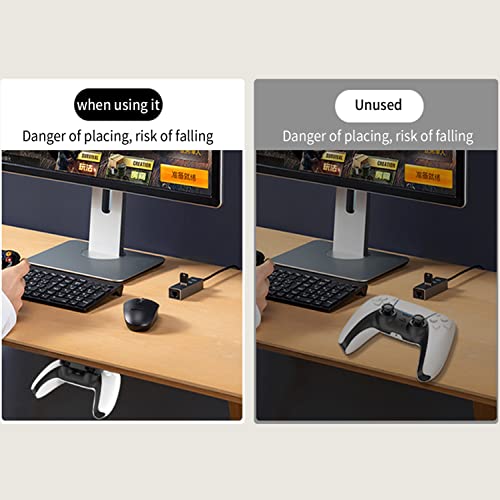 Playstation 5 - Soporte para mando bajo escritorio para PS5 y PS4 DualSense y DualShock 4, ordenado, almacenamiento seguro del controlador