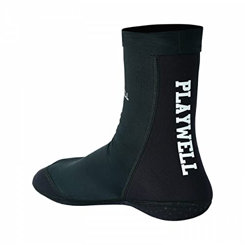 Playwell Artes marciales/MMA School Tatami Indoor Mat Grappling Foot Calcetines - Negro/Negro - NUEVO