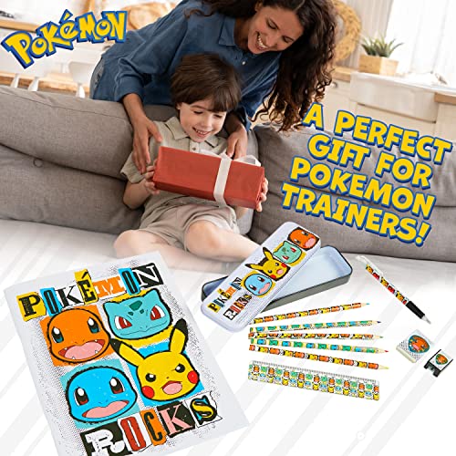 Pokemon Libretas Niños, Diario Secreto Niña Niño con Candado, Set Cuaderno, Set Papelería para Niños, Kit Utiles Escolares (Juego de papelería)