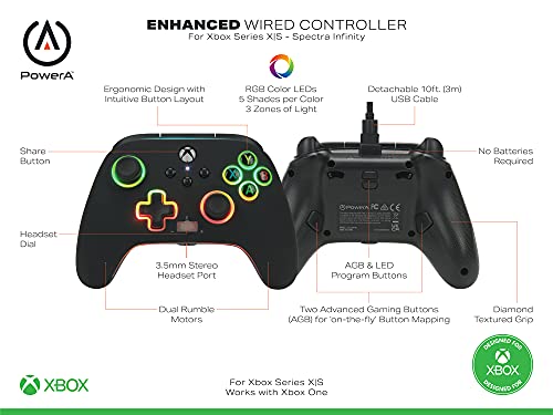 Power A, Mando con cable Spectra Infinity de PowerA para Xbox Series X|S