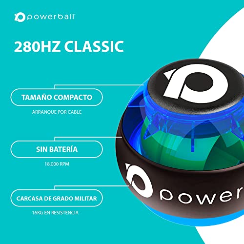Powerball 280hz Cord Start Gyroscope - Bola giroscópica para Fuerza de muñeca, fortalecimiento de muñeca, Fuerza de Agarre y rehabilitación (280hz Classic)