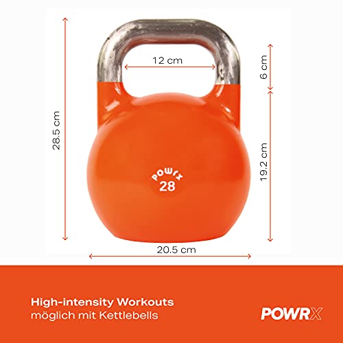POWRX Kettlebell Pesa Rusa Competición 4-28 kg + PDF Workout (28 kg)