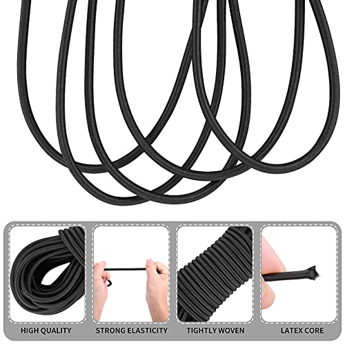 Prasacco Cuerda elástica de 3 mm x 10 m, cuerda elástica fuerte para asegurar, cuerda elástica para barco, camping, remolque, cordones de zapatos, manualidades, proyectos de bricolaje