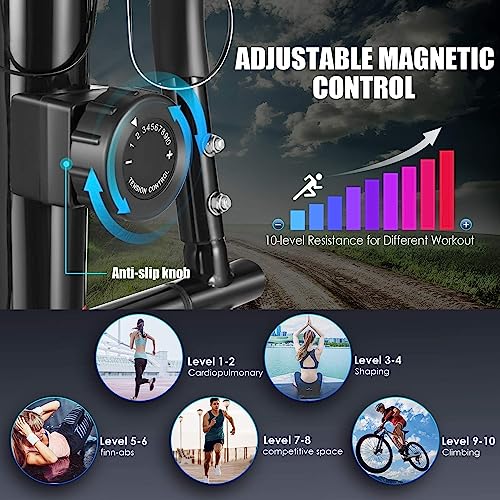 Profun Bicicleta Elíptica de Fitness para Casa con Sensor de Pulso, Inercia Controlado Magnéticamente
