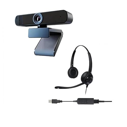 Project Telecom Advanced HD 1080P Webcam | Auriculares USB con cancelación de ruido binaural avanzada | Paquete | Compatible con Covisint B2B Cloud Platform