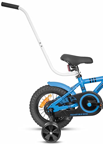 Prometheus - Barra de empuje para bicicleta infantil divisible (3 piezas, antideslizante, estable, ayuda de aprendizaje de bicicletas), color blanco