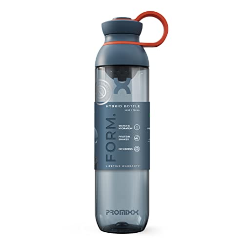 Promixx FORM Botella de Agua Deportiva - Botella Agua sin BPA Premium - Botella Sostenible con Marcadores de Medición y Tapa Antigoteo – Botellas de Agua 760 ml (Azul Medianoche)