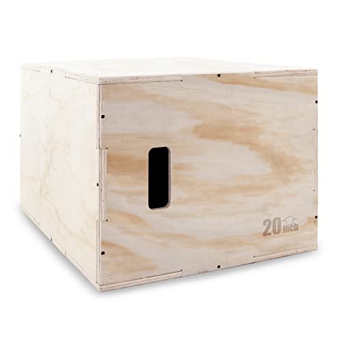 ProsourceFit 3-in-1 Wood Plyometric Jump Box, 24-Inch Length x 16-Inch Width x 20-Inch Height