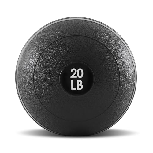 ProsourceFit Slam Medicine 20 LB Weight Balls with Smooth Textured Grip, Black