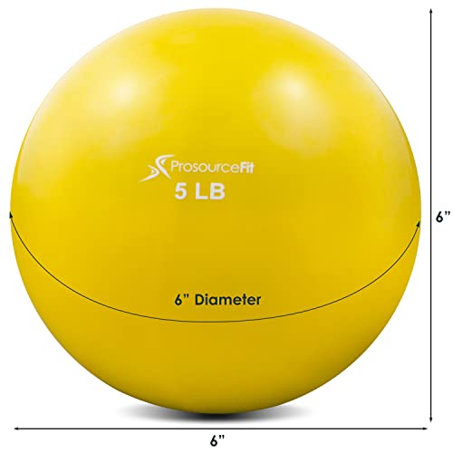 ProsourceFit Weighted Toning Balón de Ejercicio, Unisex-Adult, Amarillo, 5 LB