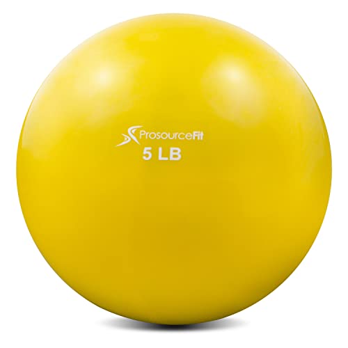 ProsourceFit Weighted Toning Balón de Ejercicio, Unisex-Adult, Amarillo, 5 LB