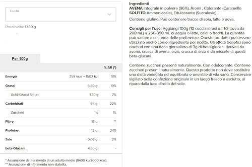 PROZIS OATMEAL 1,25 KG - Harina de avena integral soluble - sabores a elección (NutChoc)