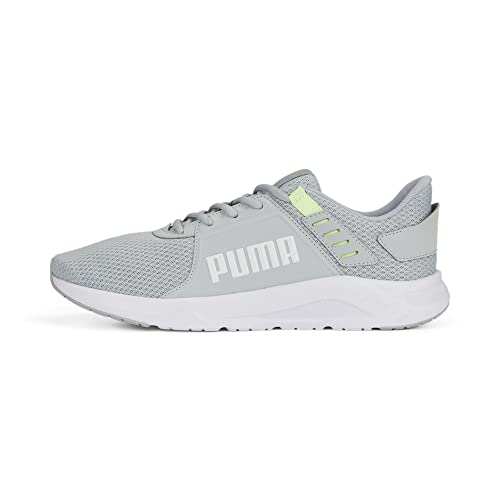 PUMA Unisex Adults' Sport Shoes FTR CONNECT Road Running Shoes, PLATINUM GRAY-FAST YELLOW, 43