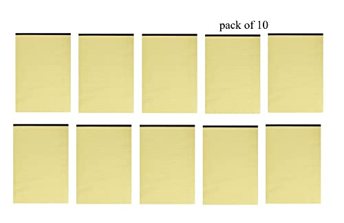 Q-Connect Executive Pad - Paquete de 10 bloques para gráficos y datos con hojas rayadas, amarillo