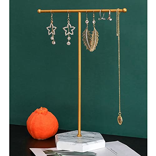 Qeunrtiy Barra de joyería, soporte para collares, barra en T, metal chapado en la mesa de joyería organizador torre para colgar joyas muestra B