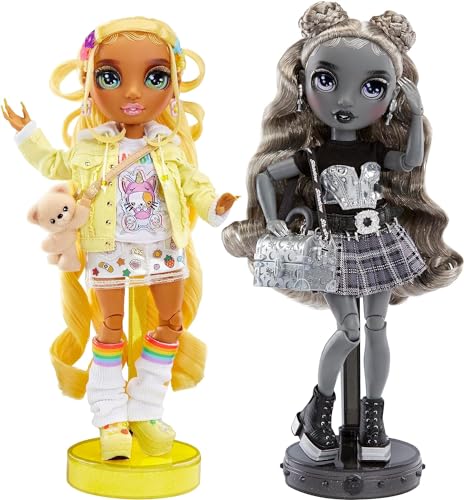 Rainbow High Shadow High Special Edition - Gemelas Madison - Sunny & Luna - 2 Muñecas de Moda con Conjuntos y Accesorios de diseñador Amarillos y Grises - Ideal para niños y niñas de 4 a 12 años