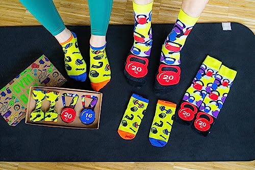 Rainbow Socks - Hombre Mujer Gimnasia Divertidos Calcetines - Gym Socks Box - Regalo para los Fanáticos del Gimnasio - 2 Pares - Talla 41-46