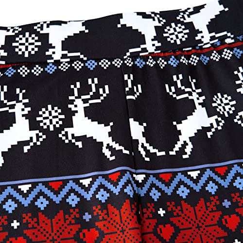 Rave on Friday Navidad Mujer Leggings de Invierno Copo de Nieve Elk Reno Impreso Leggings de Yoga para Mujer Gimnasio Fitness Correr Pilates Medias Pantalones Pitillo L