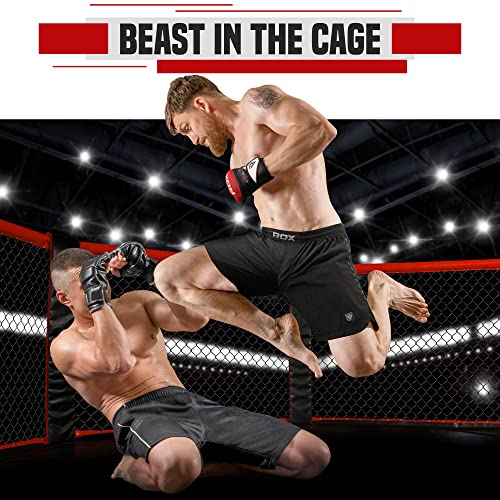 RDX MMA Pantalones para Entrenamiento y Kickboxing - Cortos para Artes Marciales, Grappling, Sparring, Boxeo, Cage Fight - Shorts para BJJ, Muay Thai, Gimnasio Fitness y Deportivos de Combate